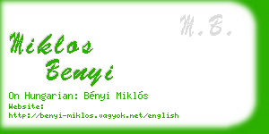 miklos benyi business card