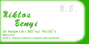 miklos benyi business card